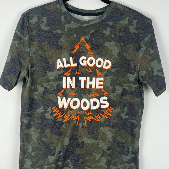 Wonder Nation Kids T Shirt Size XL 14/16 Green Camouflage Short Sleeve Round Nec - Picture 1 of 7